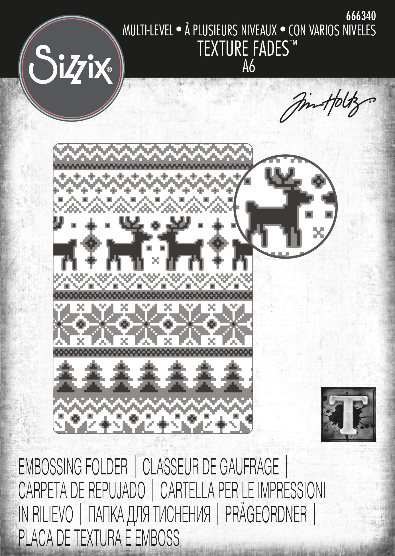 Texture Fades Embossing Folder By Tim Holtz-Multi-Level Holiday Knit