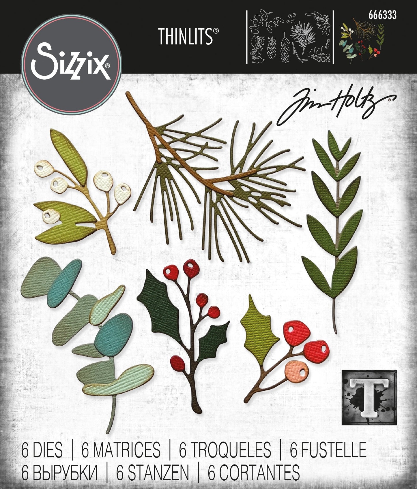 Sizzix Thinlits Dies By Tim Holtz 6/Pkg-Festive Gatherings