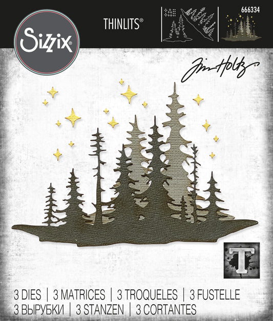 Sizzix Thinlits Dies By Tim Holtz 3/Pkg-Forest Shadows