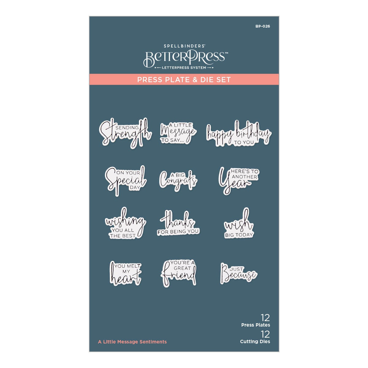 Spellbinders BetterPress Letterpress Press Plates & Dies Set-A Little Message