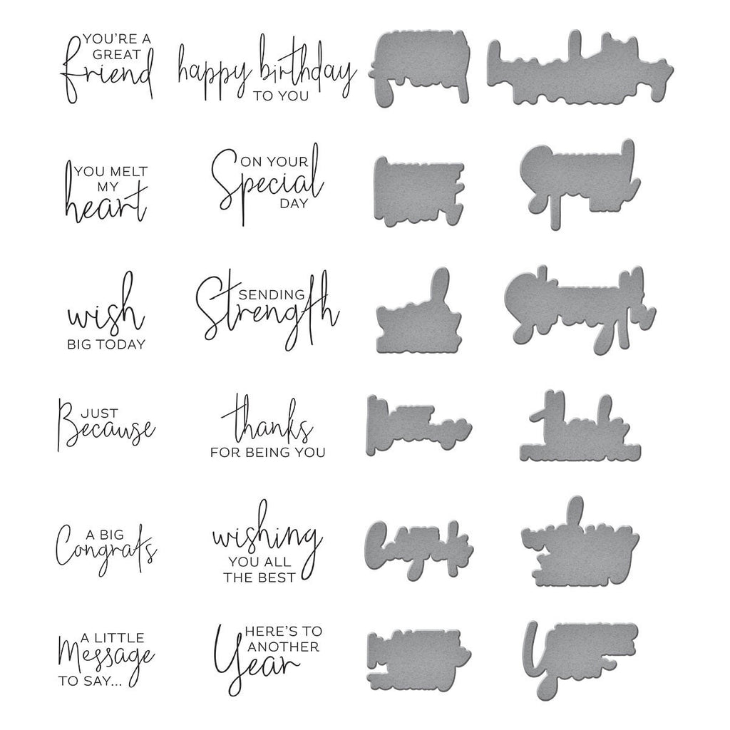 Spellbinders BetterPress Letterpress Press Plates & Dies Set-A Little Message