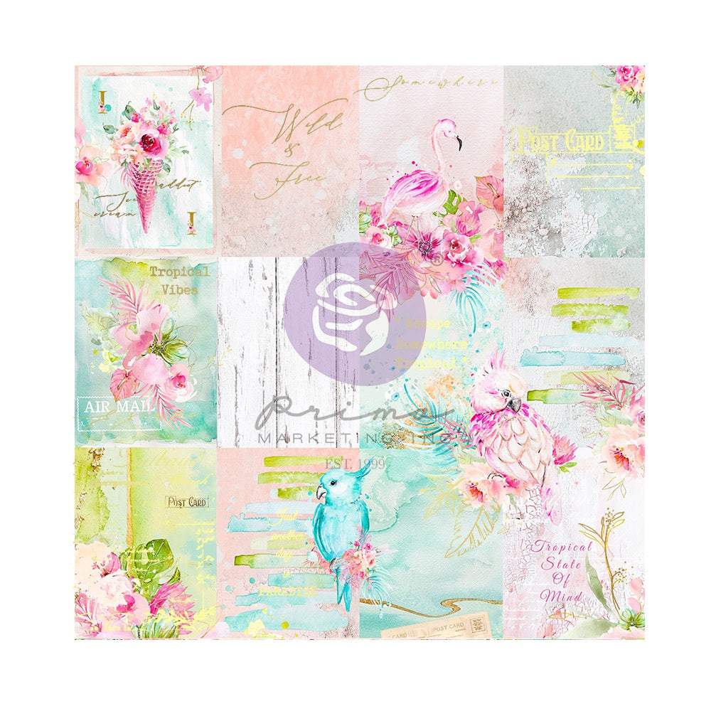 Prima Postcards From Paradise -Tropical Vibes, W/Foil Details