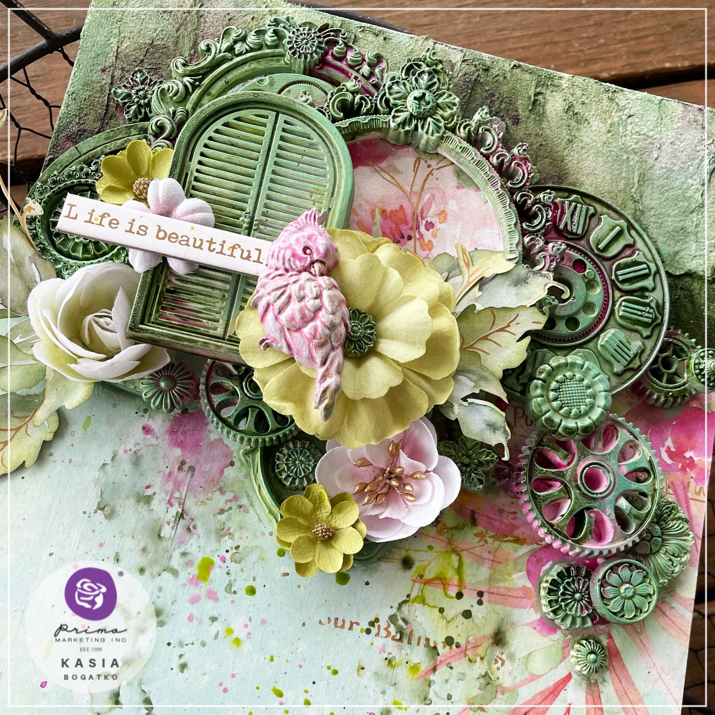 Prima Postcards From Paradise Paper Flowers - April Showers