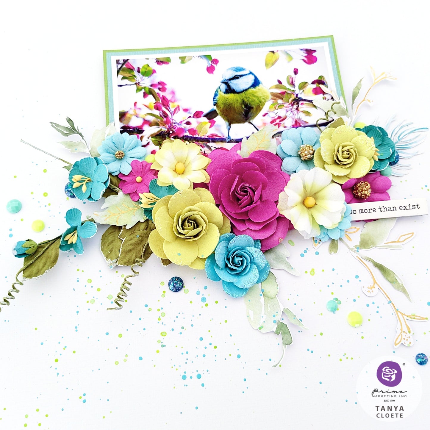 Prima Postcards From Paradise Paper Flowers - April Showers