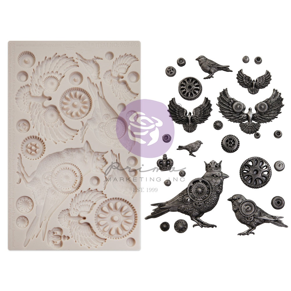 Finnabair Decor Moulds -Clockwork Sparrows