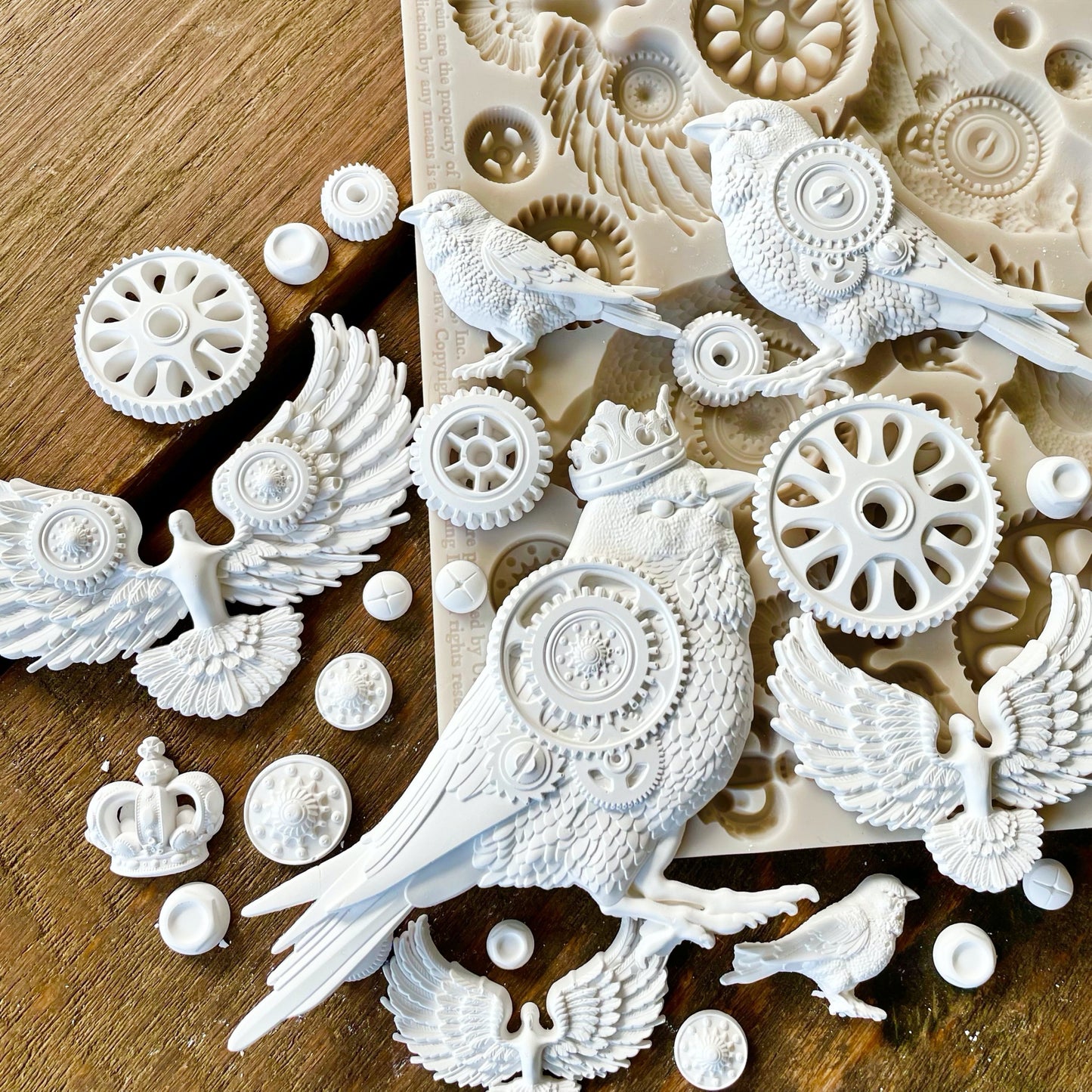 Finnabair Decor Moulds -Clockwork Sparrows