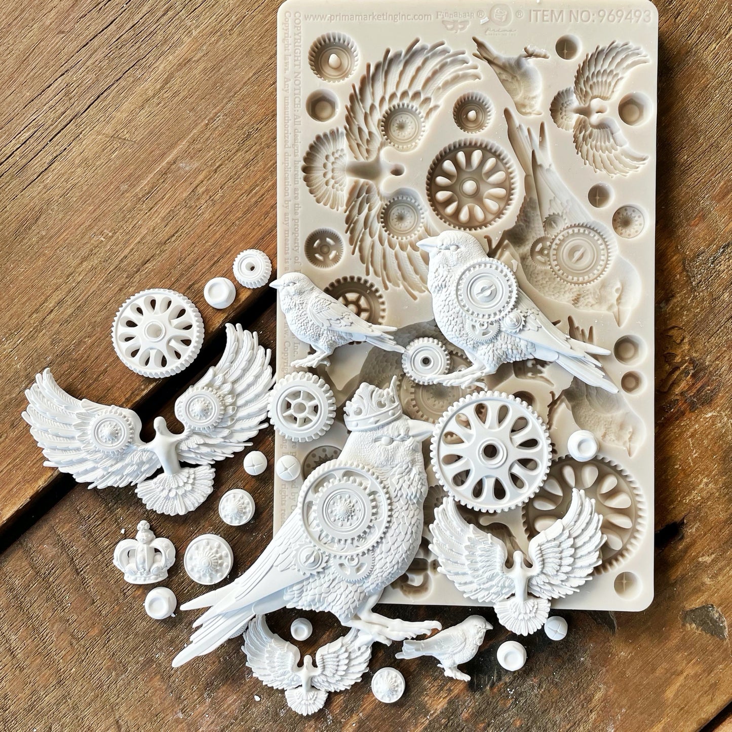 Finnabair Decor Moulds -Clockwork Sparrows