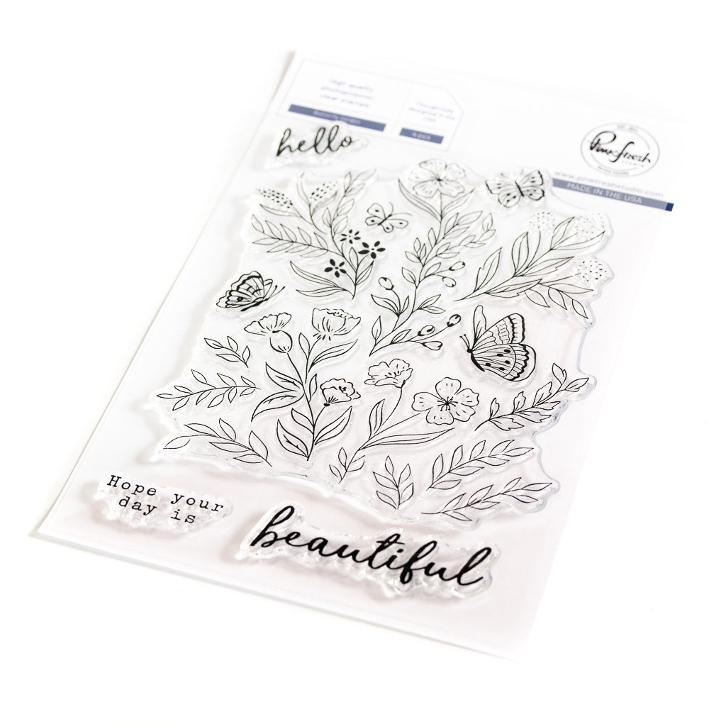 Pinkfresh Studio Clear Stamp Set 4"X6"-Butterfly Garden