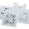 Pinkfresh Studio Stencils 4.25"X5.25" 4/Pkg-Butterfly Garden