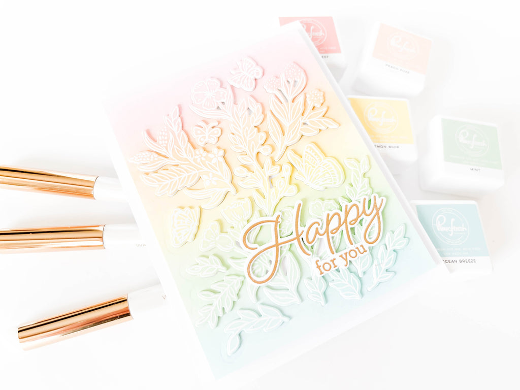 Pinkfresh Studio Stencils 4.25"X5.25" 4/Pkg-Butterfly Garden