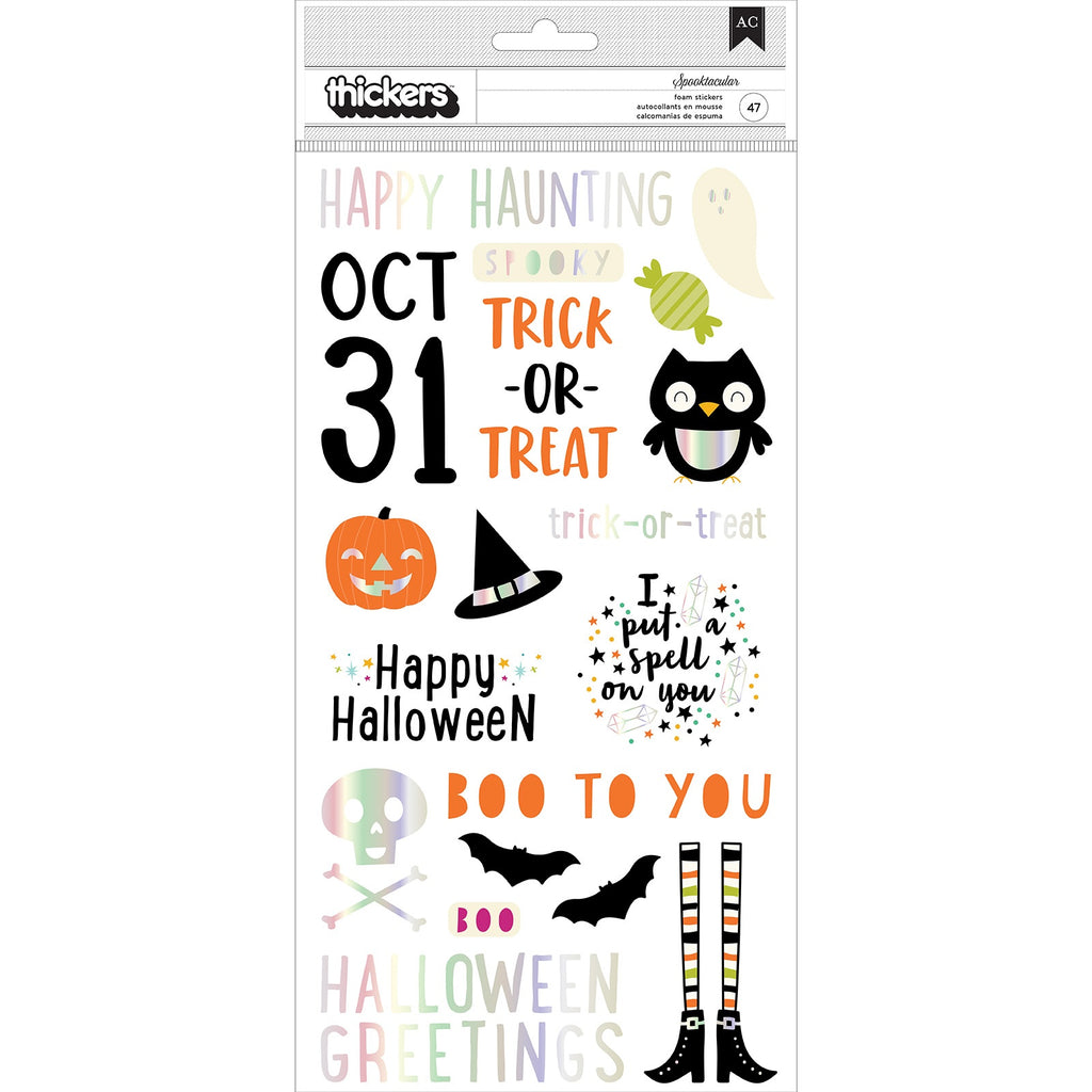 American Crafts Happy Halloween Thickers Stickers -Phrase