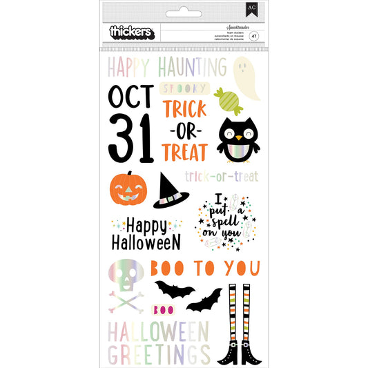 American Crafts Happy Halloween Thickers Stickers -Phrase