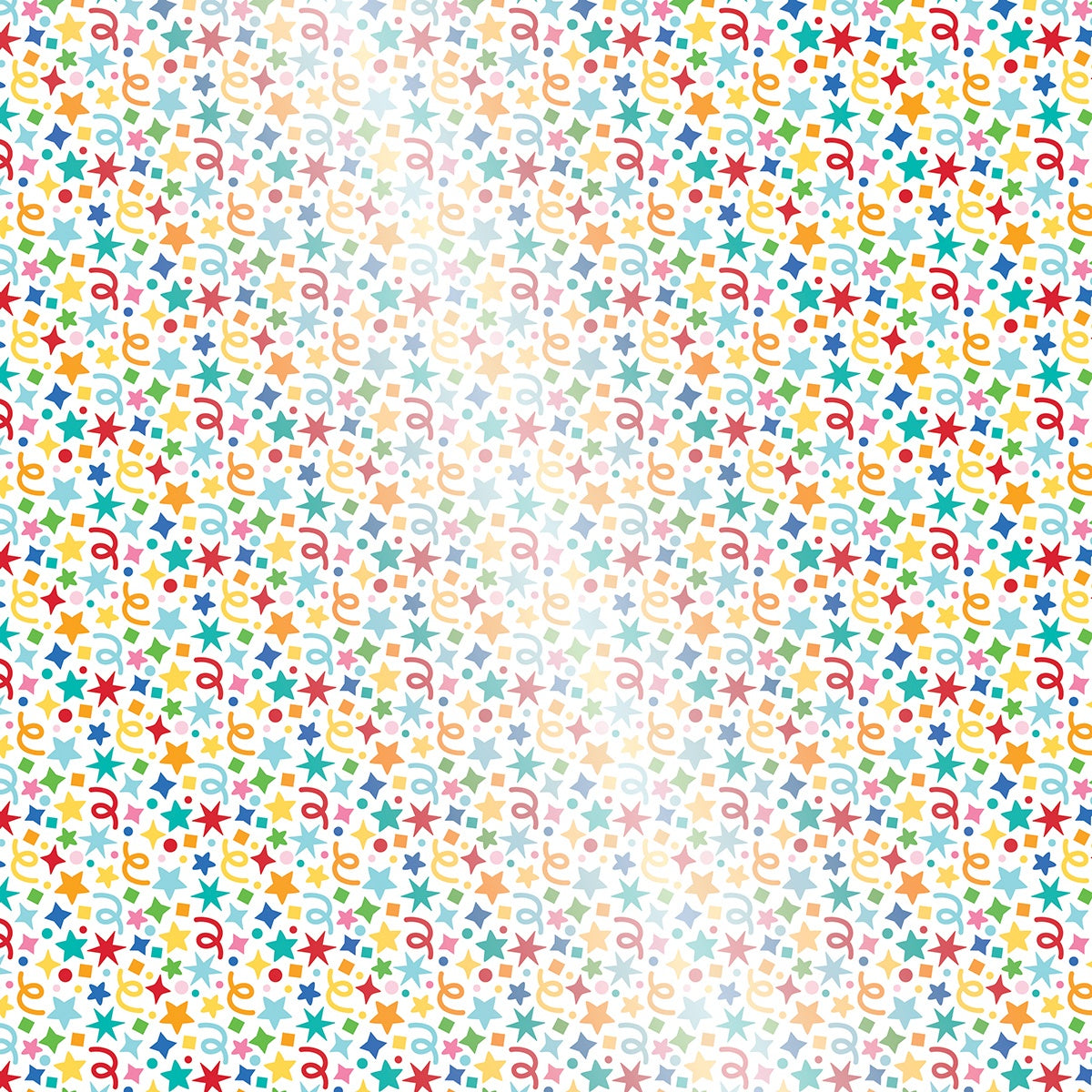 Bella Blvd Birthday Bash Clear Cuts Printed Acetate 12x12-Be Happy