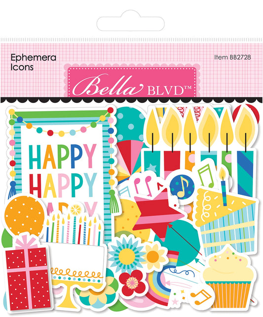 Bella Blvd Birthday Bash Cardstock Ephemera-Icons