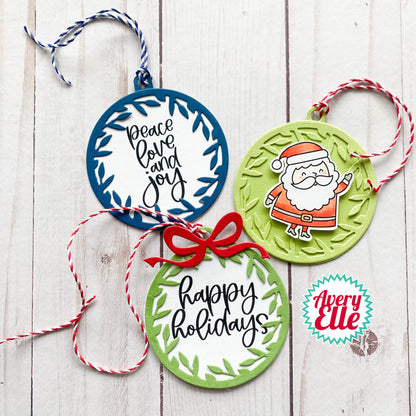 Avery Elle Clear Stamp Set-Wreath Tag Sentiments