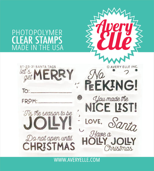 Avery Elle Clear Stamp Set-Santa Tags