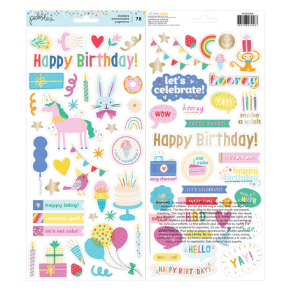 Pebbles All The Cake Cardstock Stickers