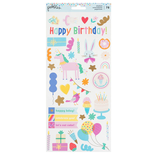 Pebbles All The Cake Cardstock Stickers