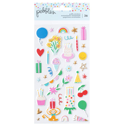 Pebbles All The Cake Puffy Stickers