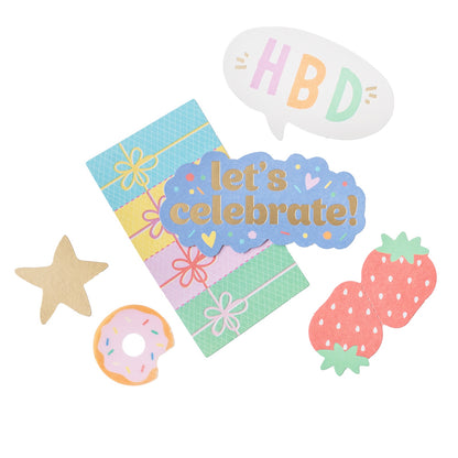 Pebbles All The Cake Cardstock Die-Cuts -Icons