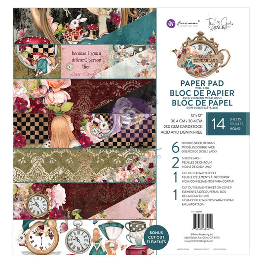 Prima Marketing Lost In Wonderland Double-Sided Paper Pad 12X12