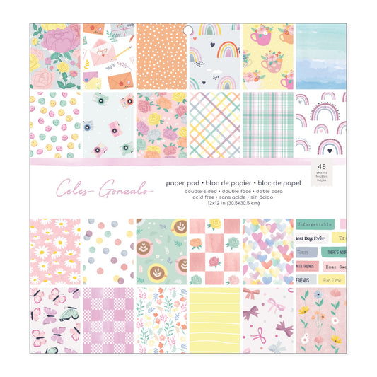 American Crafts Rainbow Avenue Double-Sided Paper Pad 12X12