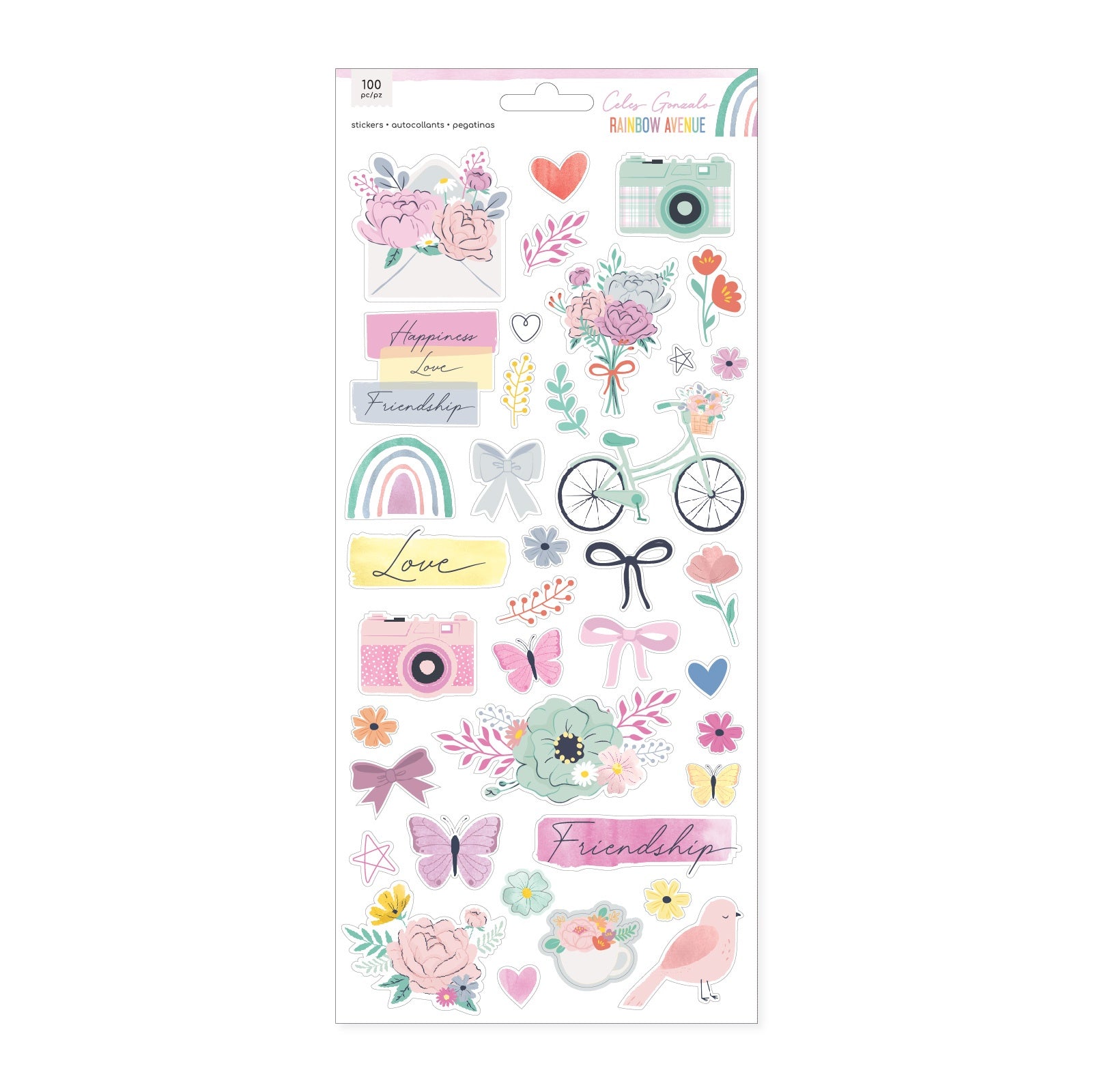 American Crafts Rainbow Avenue Cardstock Stickers 6X12