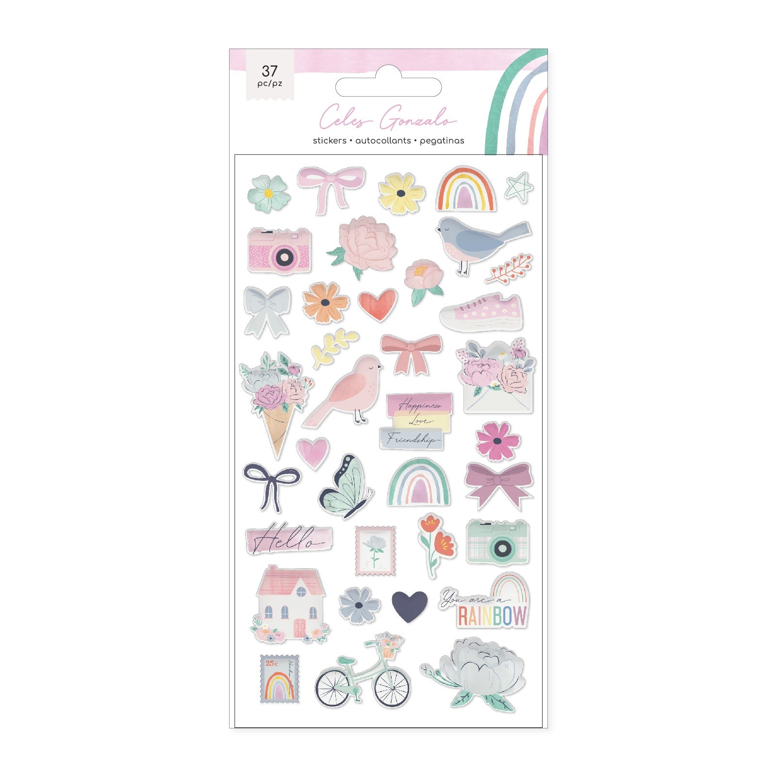 American Crafts Rainbow Avenue Puffy Stickers -Icons