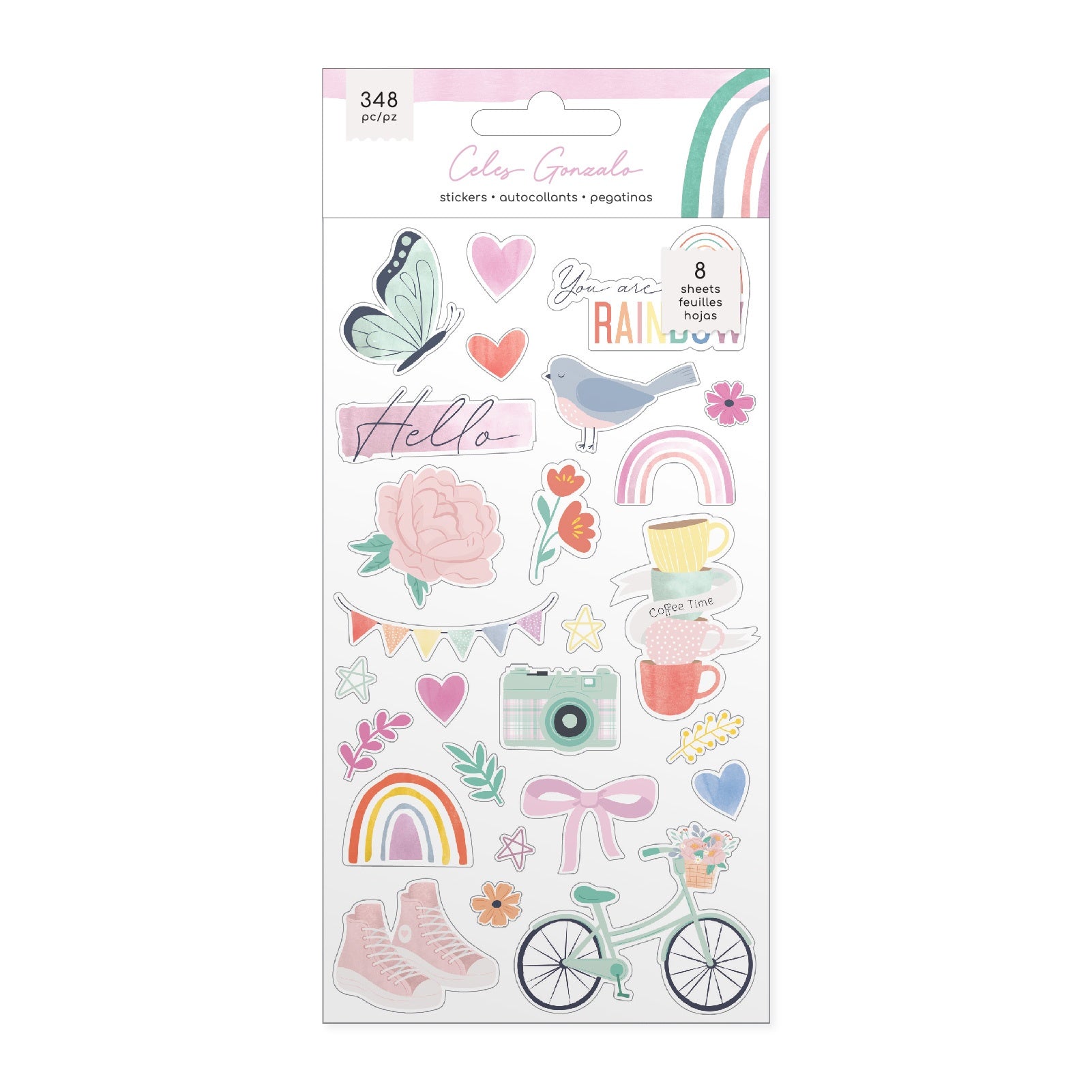 American Crafts Rainbow Avenue Sticker Book-Rose Gold Foil