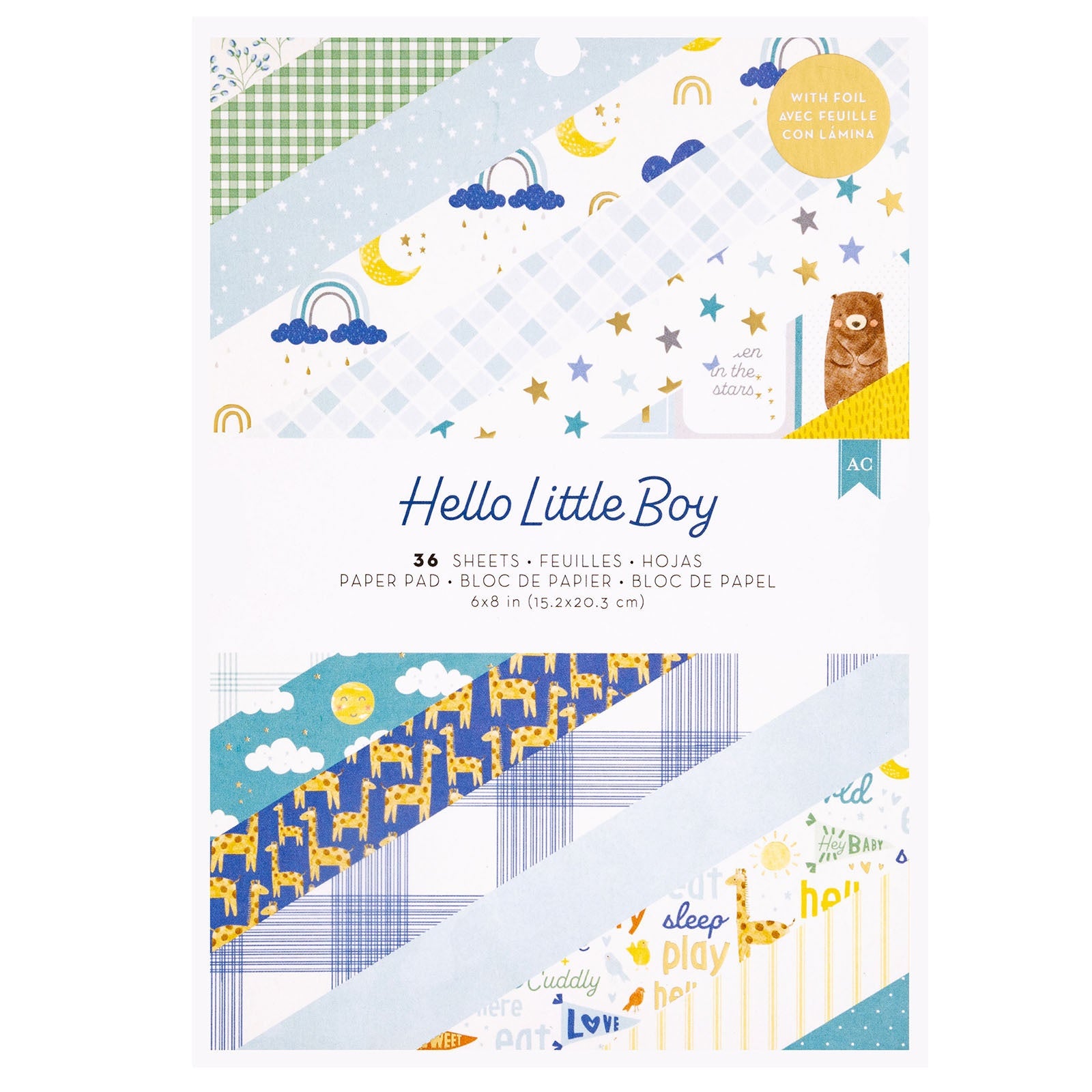American Crafts Hello Little Boy Single-Sided Paper Pad 6x8