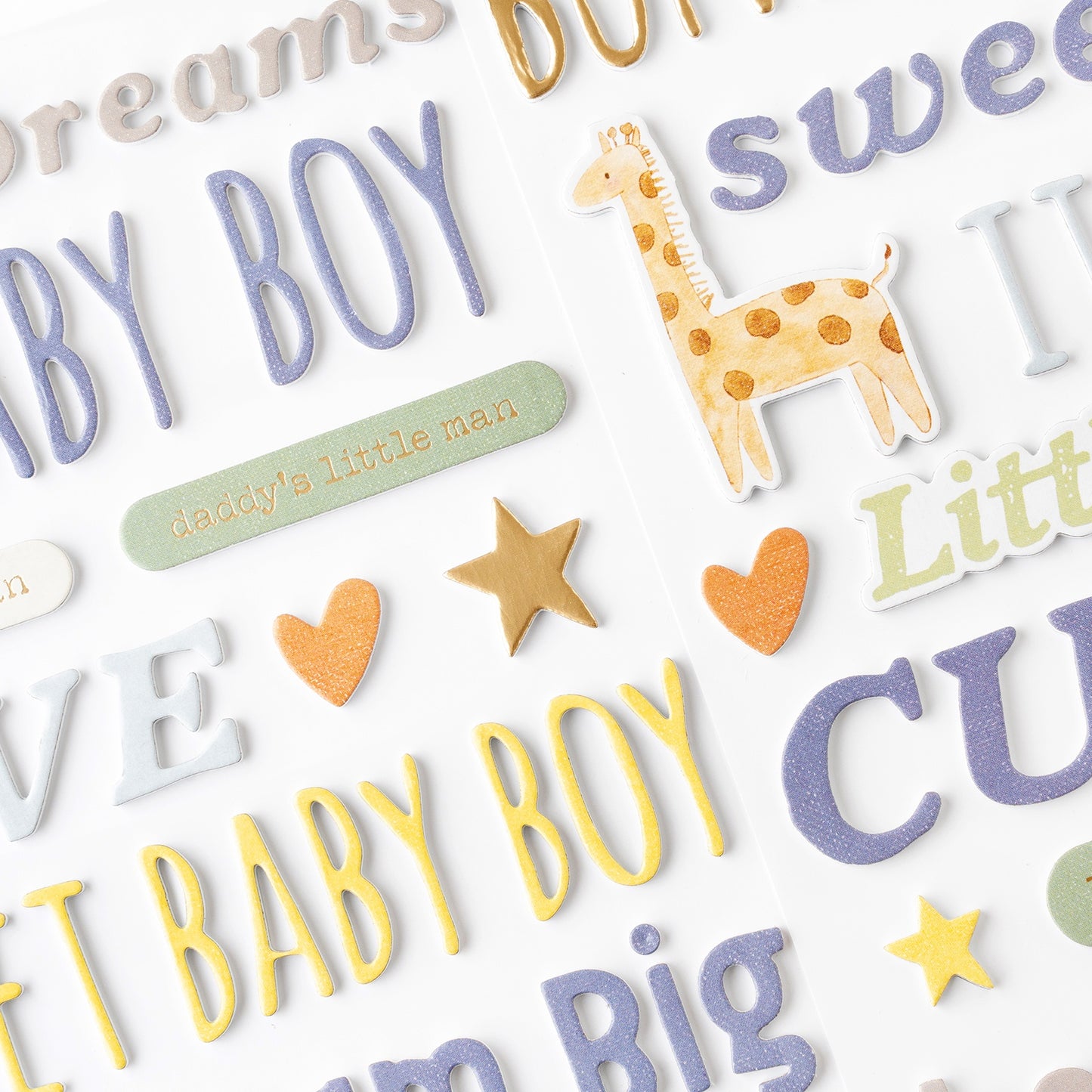 American Crafts Hello Little Boy Thickers Stickers -Phrase