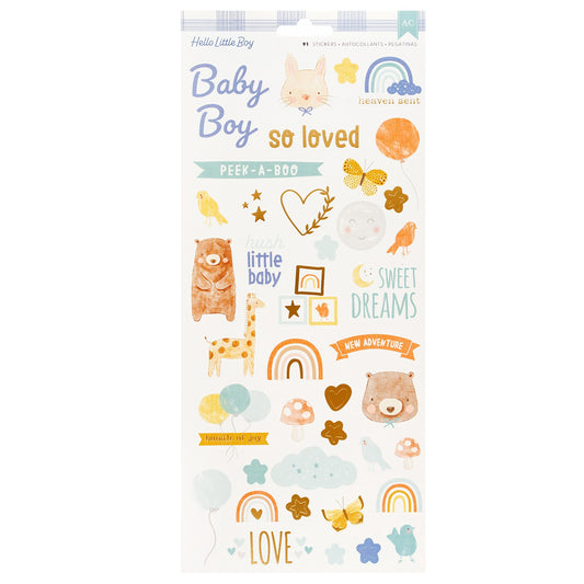 American Crafts Hello Little Boy Cardstock Stickers