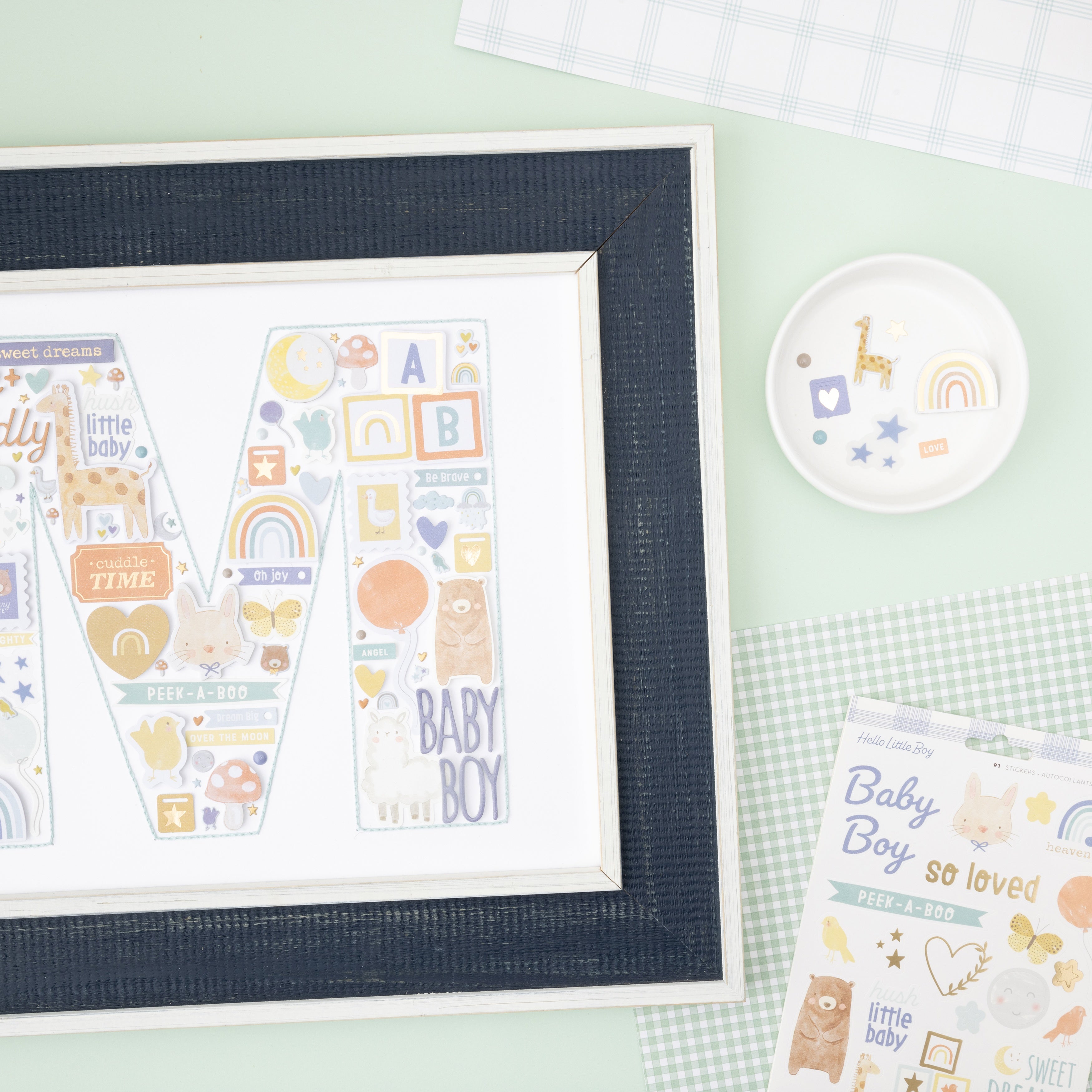 American Crafts Hello Little Boy Cardstock Stickers