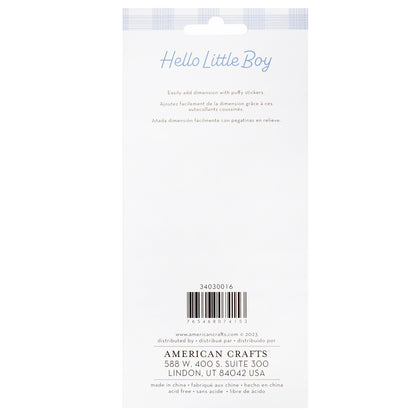 American Crafts Hello Little Boy Puffy Sticker