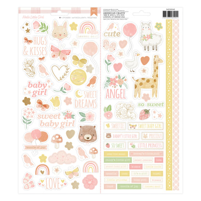 American Crafts Hello Little Girl Cardstock Stickers