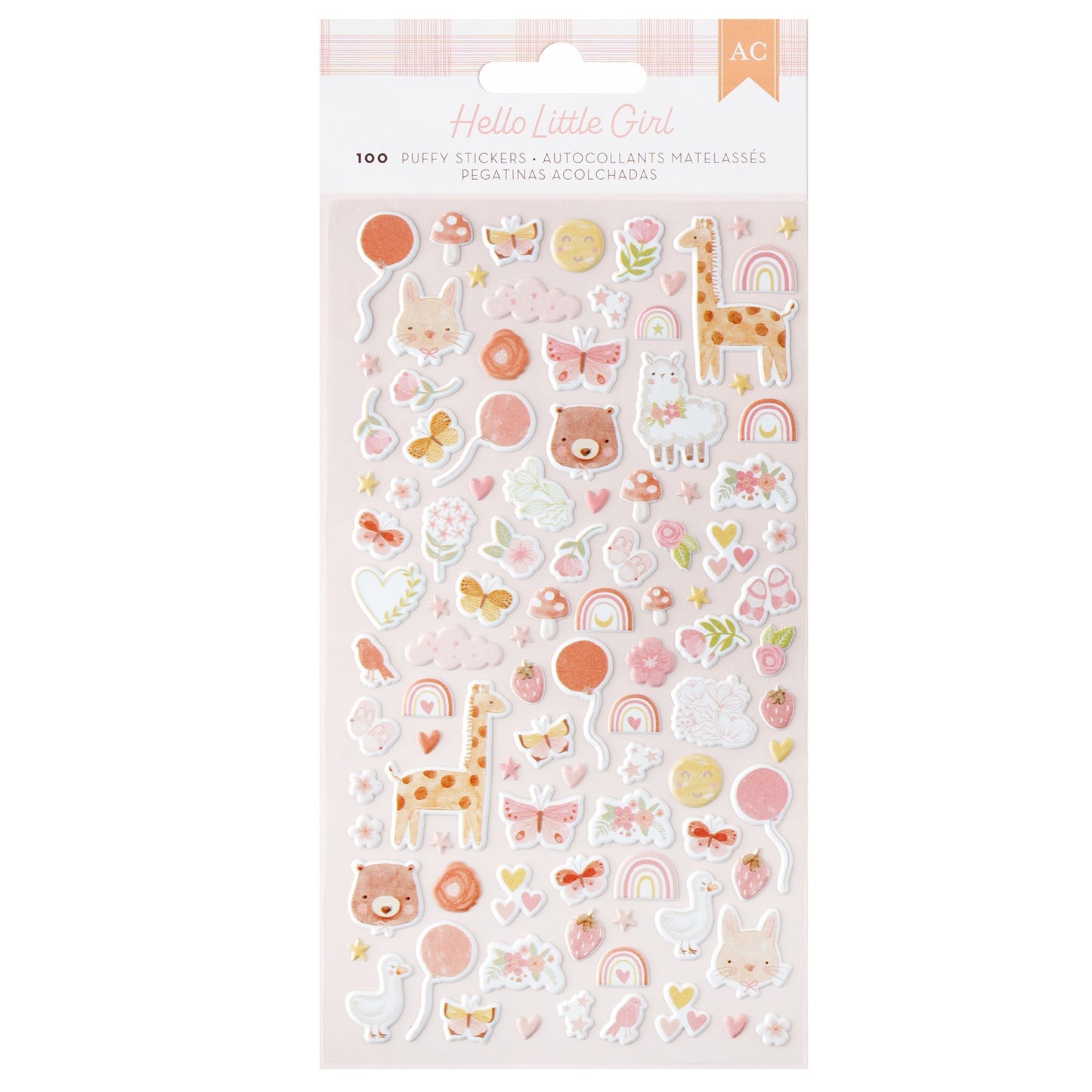 American Crafts Hello Little Girl Puffy Stickers