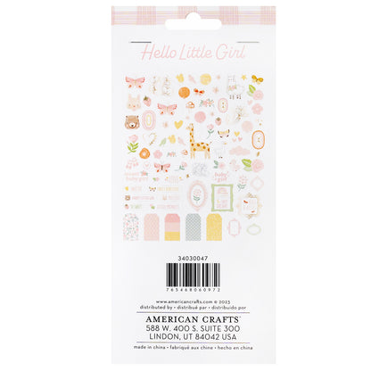 American Crafts Hello Little Girl Puffy Stickers