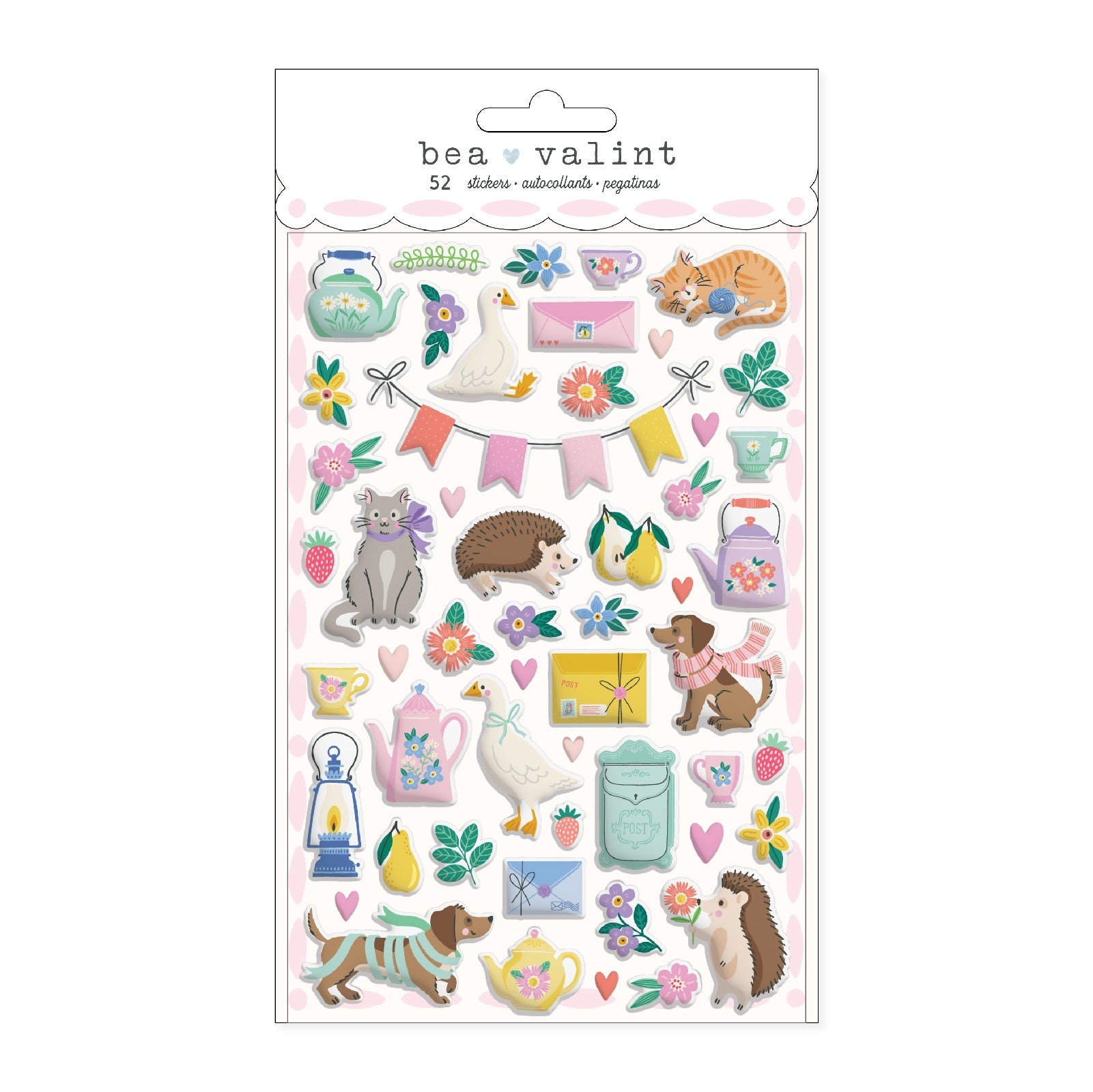 Bea Valint Poppy & Pear Puffy Stickers