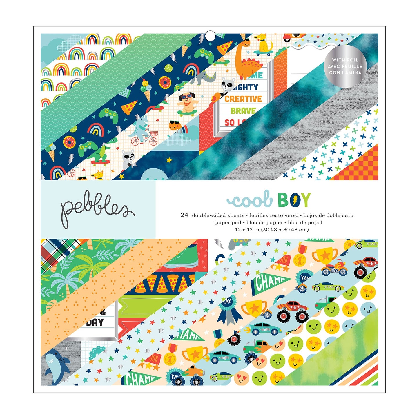 Pebbles Cool Boy Double-Sided Paper Pad 12X12