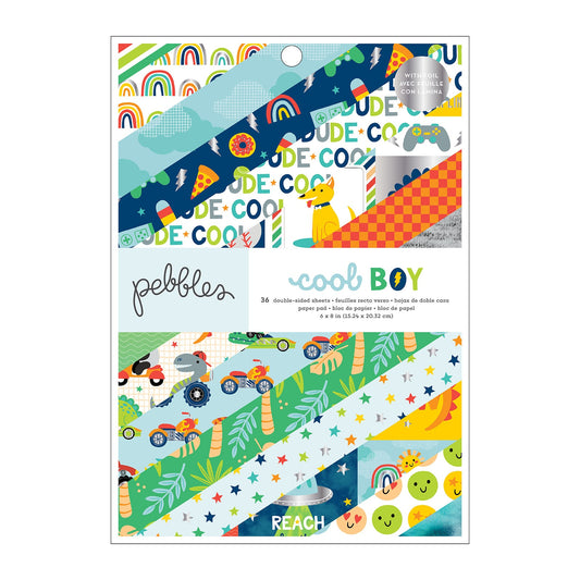 Pebbles Cool Boy Single-Sided Paper Pad 6X8