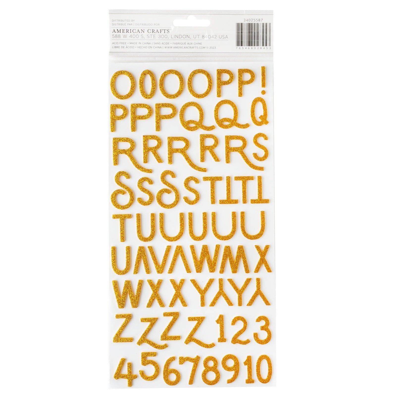 American Crafts April And Ivy Thickers Stickers Gold Glitter