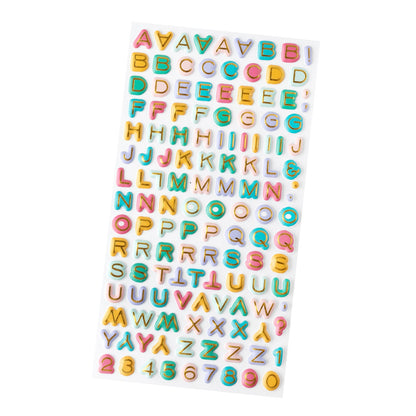 American Crafts April And Ivy Puffy Stickers -Alpha, Gold Foil