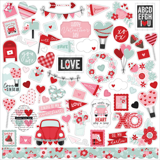 Echo Park Love Notes Cardstock Stickers -Elements
