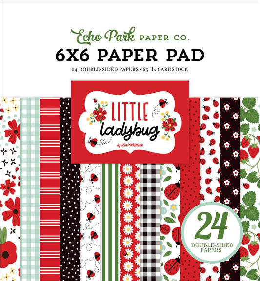 Echo Park Little Ladybug Double-Sided Paper Pad 6X6