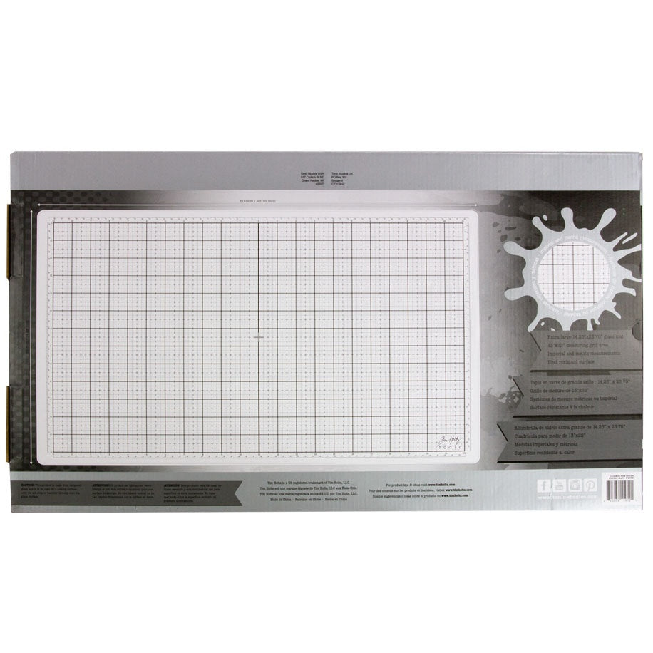 Tim Holtz Glass Studio Mat 23.75"X14.25"-White