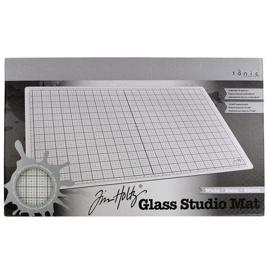 Tim Holtz Glass Studio Mat 23.75"X14.25"-White