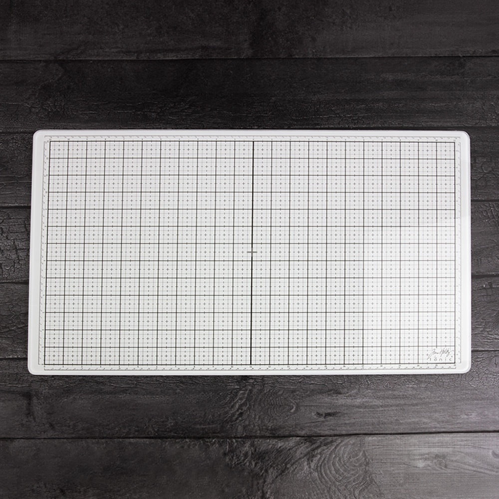 Tim Holtz Glass Studio Mat 23.75"X14.25"-White