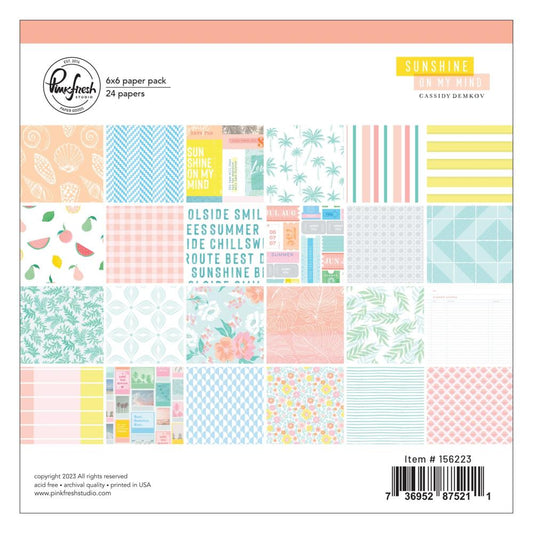 Pinkfresh Studio Sunshine on My Mind Double-Sided Paper Pack 6"X6"