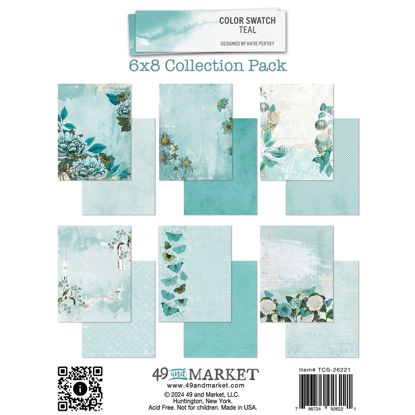 49 And Market Color Swatch: Teal Collection Pack 6X8