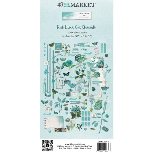 49 And Market Color Swatch: Teal Laser Cut Outs-Elements